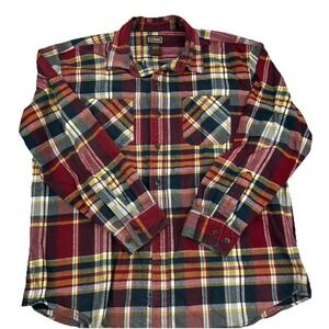 Schmidt Workwear Flannel Shirt Men's XL Red Plaid Long Sleeve Button Front Heavy